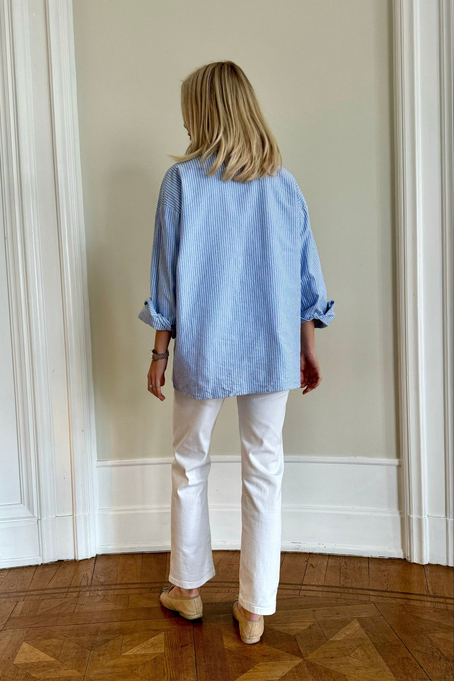 Cropped Stretch Jeans - Off White
