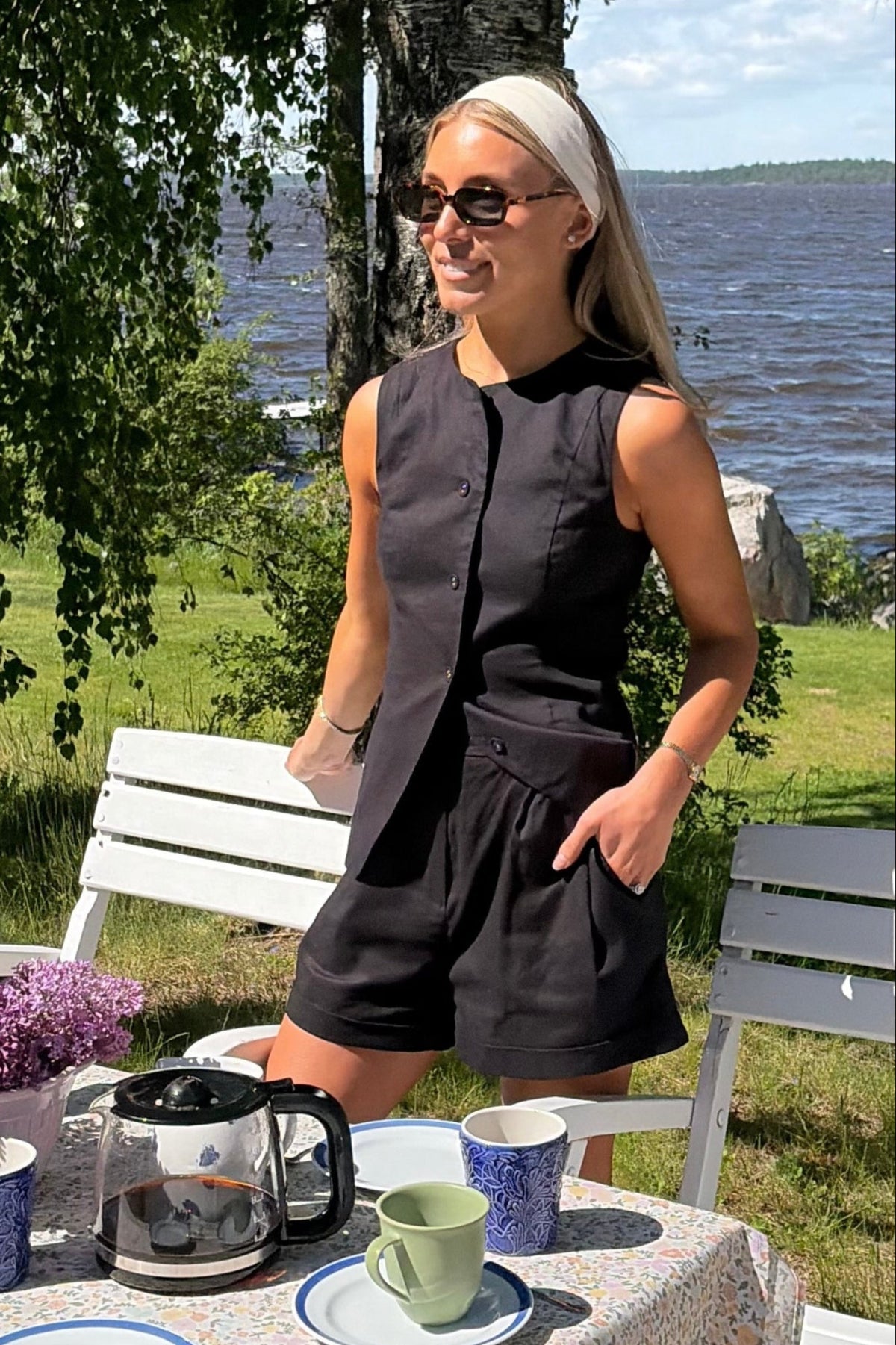 Linen Resort Shorts - Black