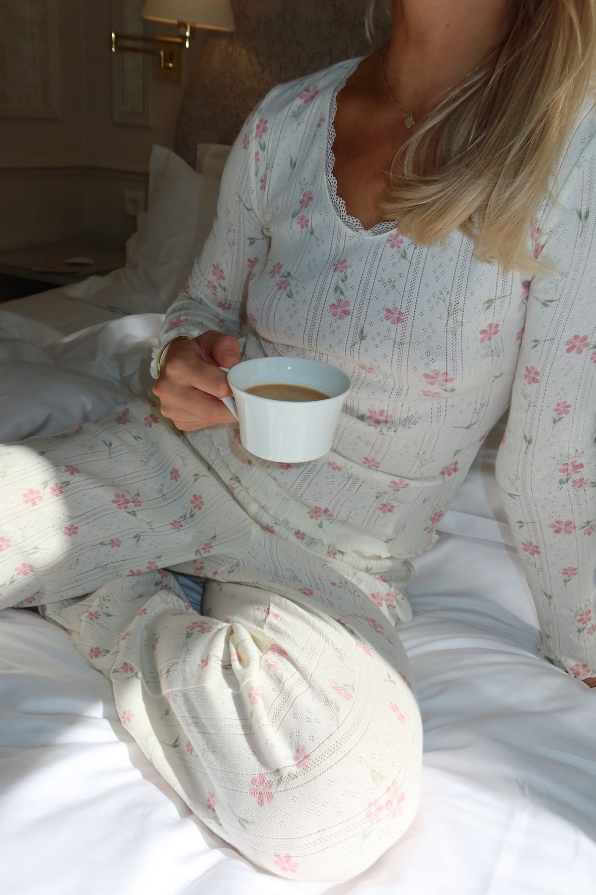 Soft Bloom Pyjama Top - Ivory
