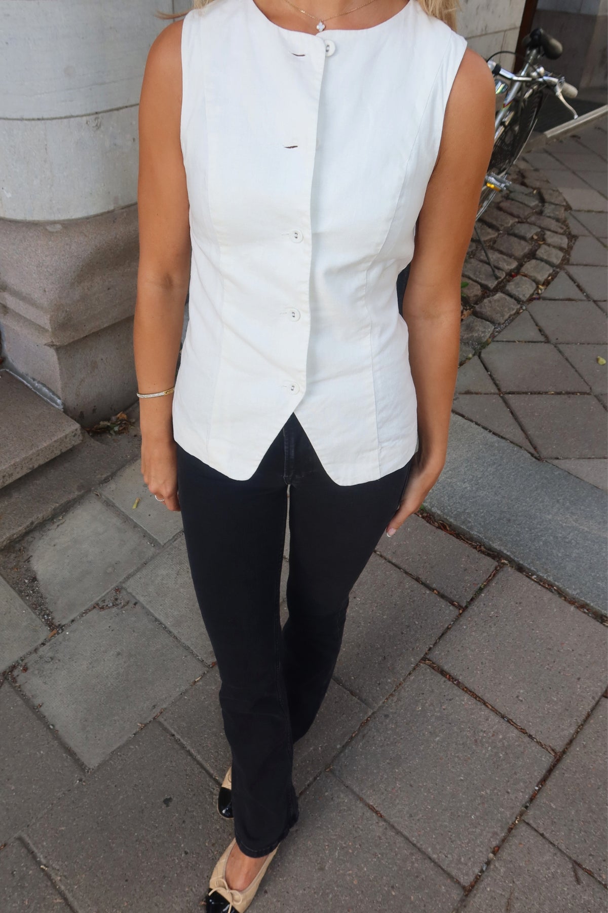 Linen Resort Vest - Off White