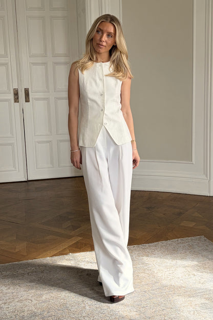 Flowy Suit Pants - White
