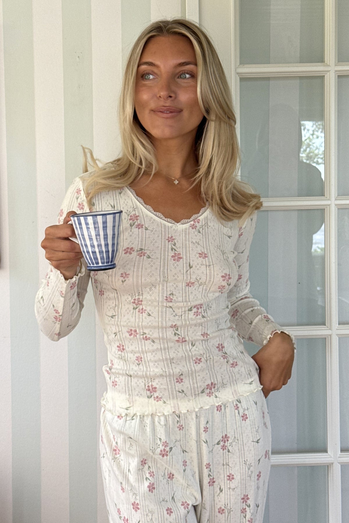 Soft Bloom Pyjama Top - Ivory