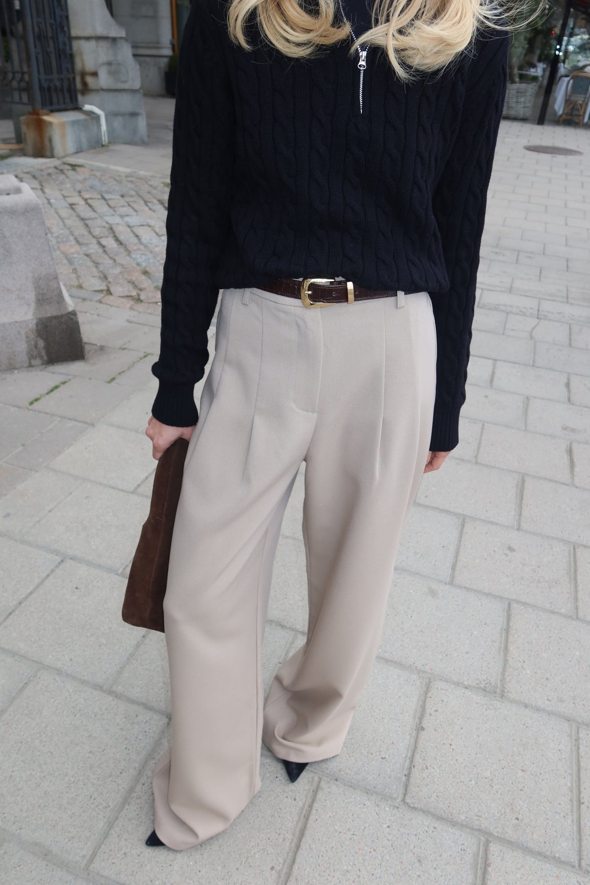 Flowy Suit Pants - Sand