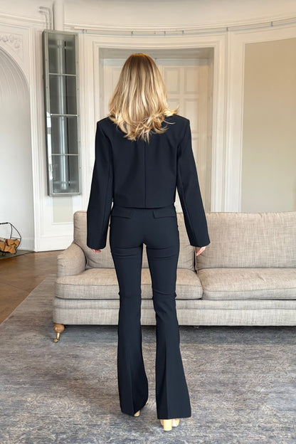 Luxe Cropped Blazer - Black